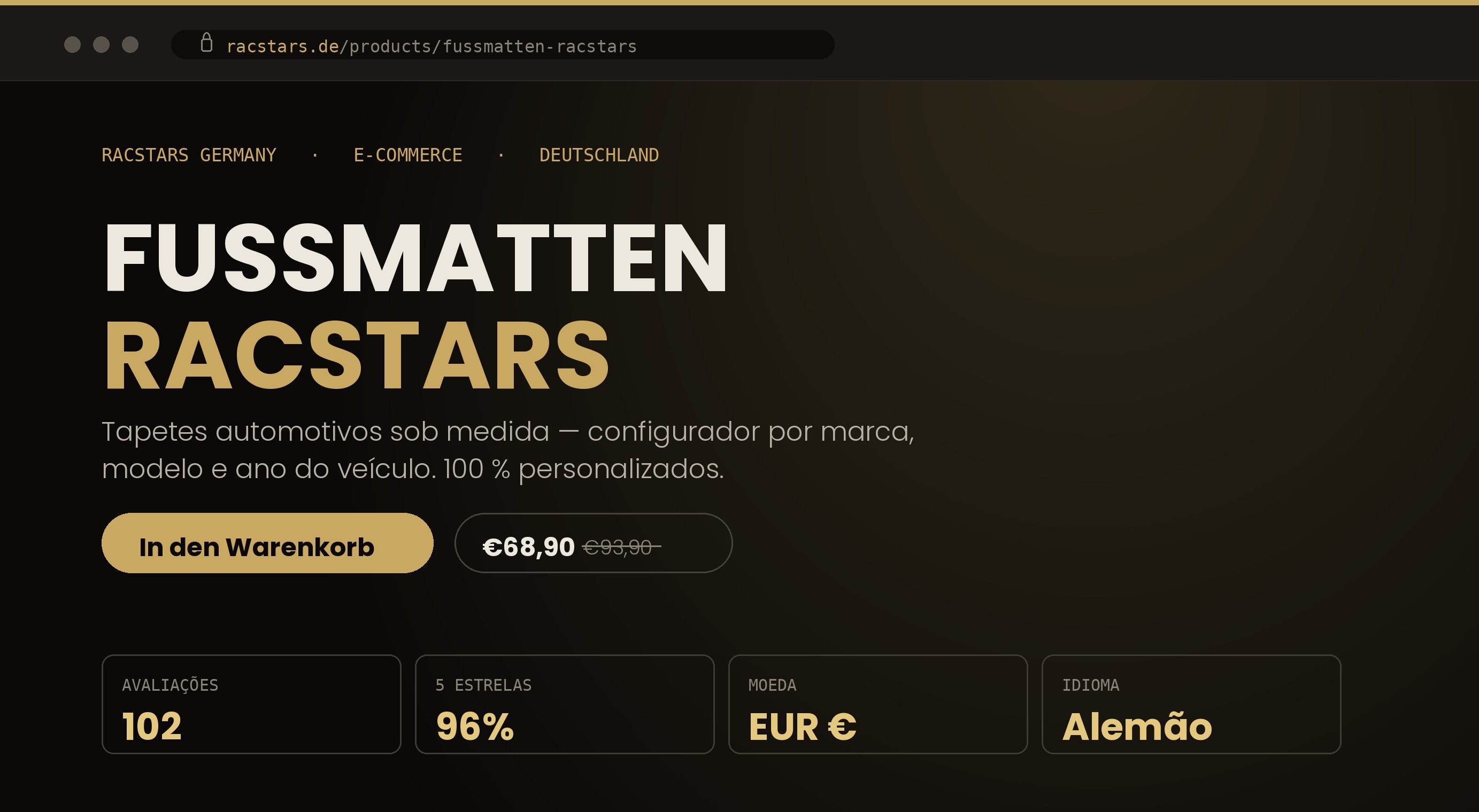 RACSTARS Germany — e-commerce automotivo